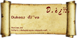 Dukesz Éva névjegykártya